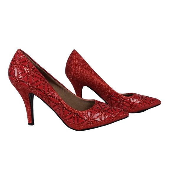 Delicacy Shoes - Delicacy red rhinestone heels size 8